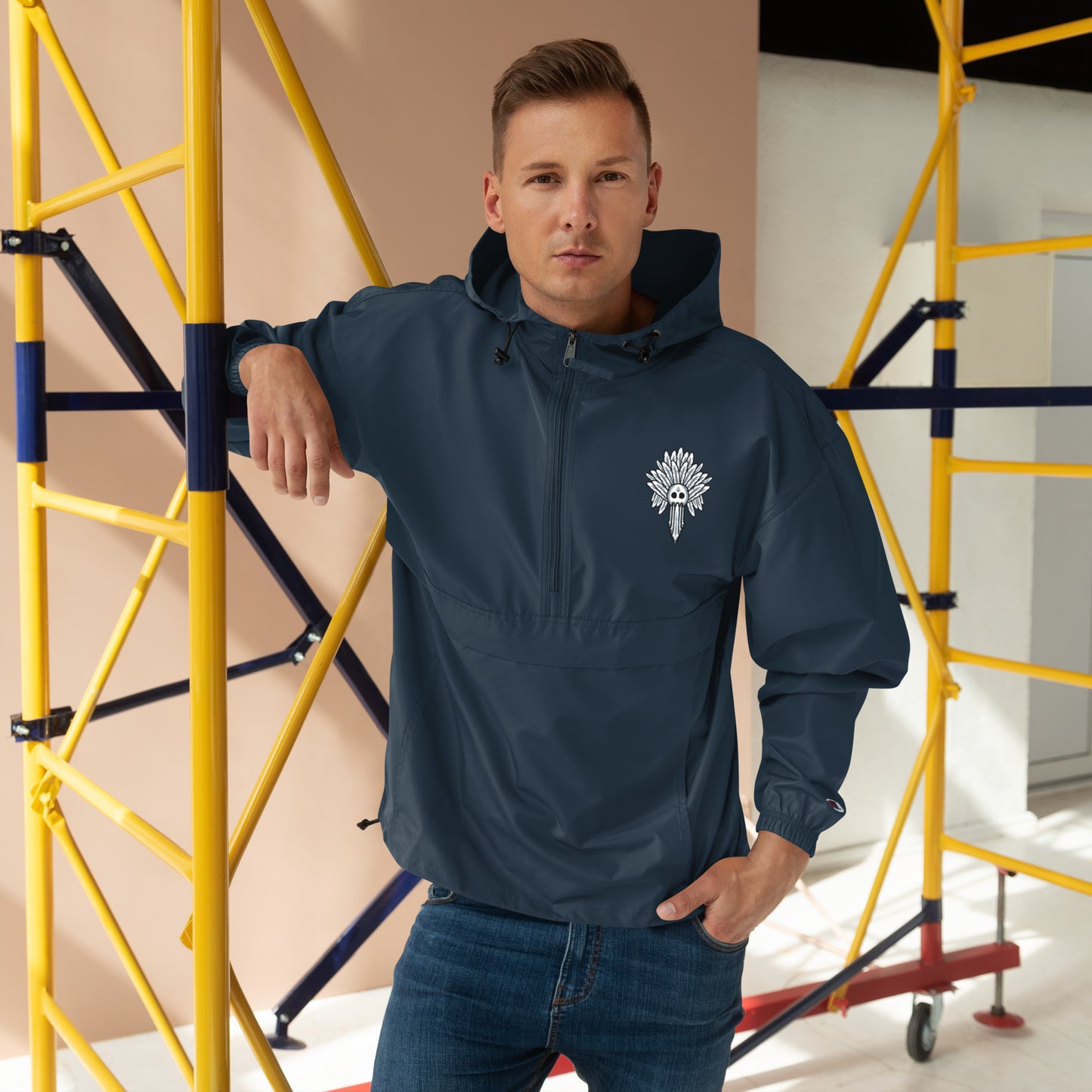 Embroidered Tiki Packable Jacket